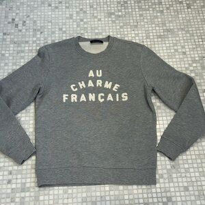 Balibaris Gray Au Charme Français Legend Embroidered Unisex Fleece Sweatshirt